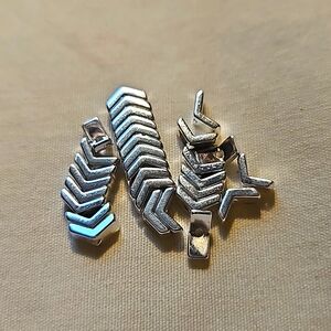 30 Silver Plated Hematite 6x5mm V Shaped Beads.